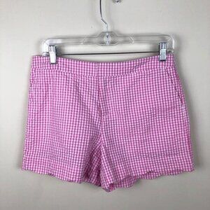 Cynthia Rowley Gingham Pink White Scalloped Hem Shorts Seersucker 2